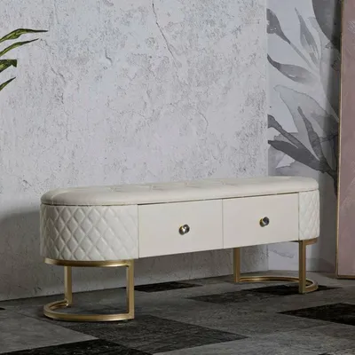 Produktbild von Dmora Bank Xingu 120x40x43h cm Weiß Belastung 150 kg