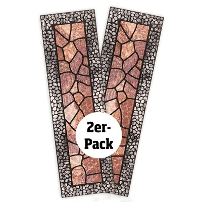 Produktbild von EUROtops Trittschutzmatte 2er-Pack – Fußmatte im zweifarbigen Mosaik-Dessin, Rutschfeste Stufenmatte für Draußen, Sicherheit bei Nässe durch Gummi