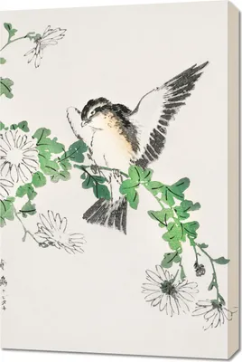 Immagine prodotto di Quadro 60x90 cm Flycatcher, Kashu giapponese vintage per il salotto