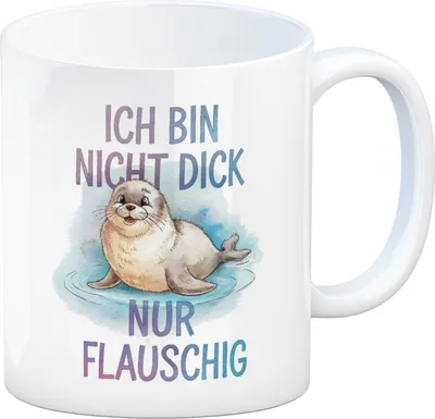 Produktbild von Flauschige Robbe - Nicht dick nur flauschig Kaffeebecher