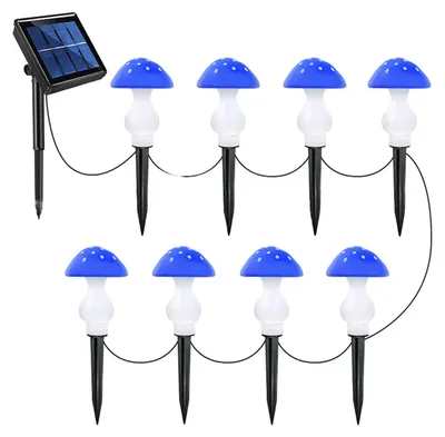 Produktbild von Solarbetriebene Pilzlichterkette mit Fernbedienung für Garten, Terrasse, Gartenweg und Weihnachten