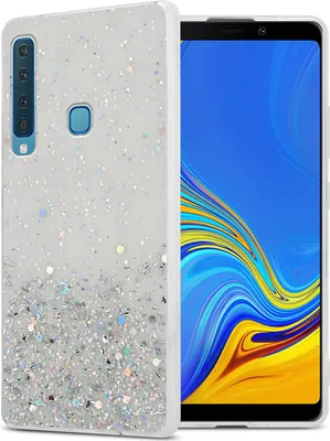 Obrázek produktu pro Cadorabo Pouzdro pro Samsung Galaxy A9 2018 Ochranné pouzdro v průhledném obalu na mobilní telefon TPU pouzdro Glitter Cover Case Glitter