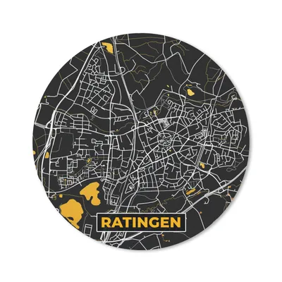 Produktbild von MuchoWow® Mauspad Mousepad Deutschland - Schwarz und Gold - Ratingen - Stadtplan - Karte 20x20 cm - Mousepads - Maus Mat - Pad - Mausunterlage - Schreibtischmatte