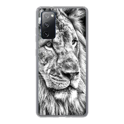 Produktbild von MuchoWow® Handyhülle Schutzhülle Hülle für Samsung Galaxy S20 FE Porträt - Löwe - Schwarz und weiß Silikon Softcase Handy Hülle - Abdeckung