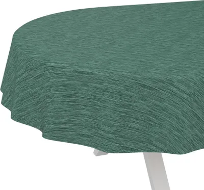 Produktbild von Tischdecke Wachstuch Einfarbig Grün Robust Wasserabweisend Oval Breite 140 cm Länge 220 cm
