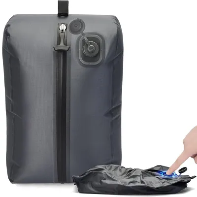 Produktbild von Vakuumbeutel Kleidung mit elektrischer Kompression, USB-C aufladbarer Reise Kompressionsbeutel ohne Pumpe, wasserdichter Platzsparbeutel für Koffer Camping und Reisen