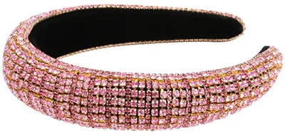 Produktbild von Strass-Haarreif mit Kristallen und Diamanten für Damen, modisch, handgefertigt, breite Haarreifen, perlenbesetztes Bling-Haarband, Haaraccessoires