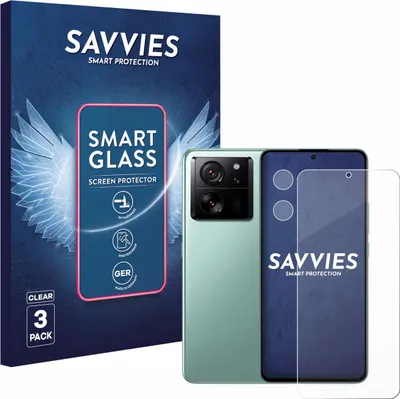 Produktbild von 3x Savvies Schutzglas Folie für Xiaomi 13T Pro (Display+Kamera) 9H Panzer Schutzfolie Glas Displayschutz klar transparent