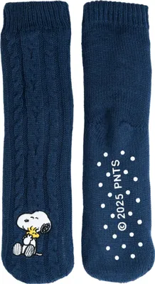 Produktbild von The Peanuts Snoopy Hüttensocken - Strick Haussocken für Damen Kuschelsocken Flauschige Wintersocken warme Frauen Socken Blau 35-38