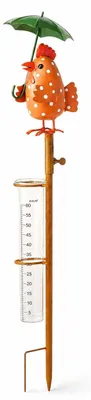 Produktbild von Regenmesser Loco Huhn mit Regenschirm, wetterfest, 114,5 cm Gesamthöhe, 570 ml