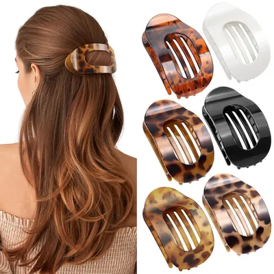 Image de Pinces à cheveux Femme 6 couleurs Grandes pinces à cheveux plates antidérapantes Franciales