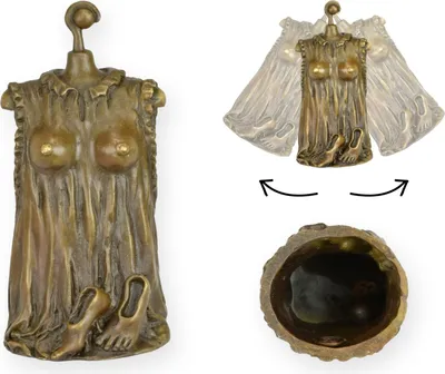 Produktbild von Tischglocke Bronze in Form eines Kleides Replikat Retro Design Dekoration