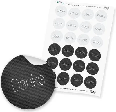 Produktbild von 24 x itenga Sticker „Danke Schlicht Mix“ (Motiv 81)