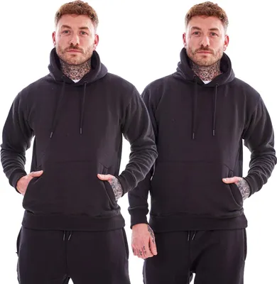 Produktbild von Keanu - Kapuzenpullover für Herren, Fleece (2er-Pack) TC449 (S) (Schwarz)