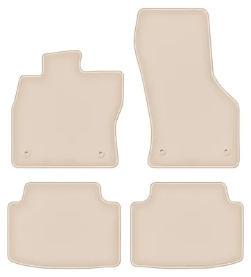 Produktbild von DURBAN Beige Velours-Fußmatten-Set für Volkswagen Golf Sportsvan Minivan (2014-)