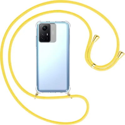 Produktbild von Handykette Backcover-Schutzhülle mit Band (Metall goldfarben) für Xiaomi Redmi Note 12S (6.43'') - gelb