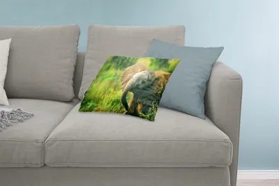 Produktbild von MuchoWow® Zierkissen Sofakissen Wohnzimmer Dekokissen 60x40 cm Elefant - Grün - Tiere - Natur - Kopfkissen - Polster mit Foto