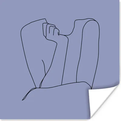 Produktbild von MuchoWow® Poster Linienkunst - Abstrakt - Frau 100x100 cm - Babyzimmer