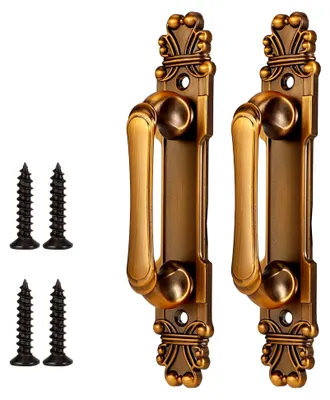 Produktbild von 2 Stück Antiker Türgriff 6,5 Zoll, europäischer Vintage-Stil, ideal für Möbel & Schränke, antik Messing Beschläge, DIY Hausdekoration, Schubladen & Truhen