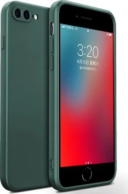 Produktbild von iPhone 8 Plus Hülle, LaimTop Slim Liquid Silikon Gel Gummi Stoßfest Anti-Scratch Schutzhülle für iPhone 7 Plus / 8 Plus Nachtgrün