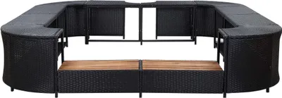 Produktbild von vidaXL Whirlpool-Umrandung Quadratisch Schwarz 268x268x55 Poly Rattan