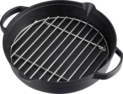 Produktbild von Famanu Grillpfanne aus Gusseisen mit Edelstahlrost - Ø 31,6 cm