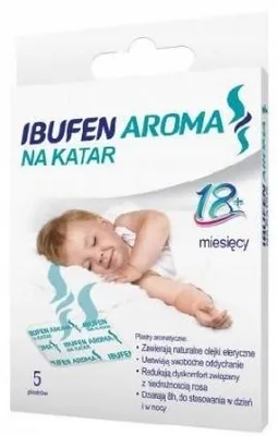 Zdjęcie produktu dla Plastry na katar dla dzieci, powyżej 18. miesiąca, 5 plastrów Ibufen Aroma