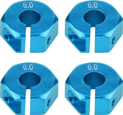 Zdjęcie produktu dla uniwersalny sześciokątny adapter piasty koła 12 mm do samochodu RC HSP Sakura 1/10 (6 mm, niebieski)