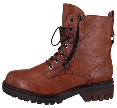 Imagen del producto de Mustang: Zapatos de mujer, botas, zapatos de cordones, botas de cordones, color marrón, estilo casual