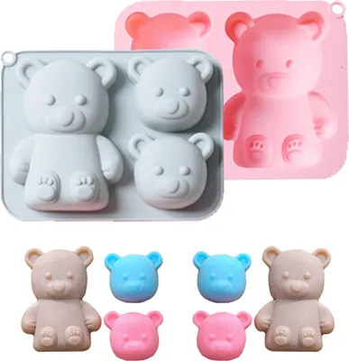 Produktbild von 2 Stück Silikonformen In Bärenform, Niedliche Kleine Bärenformen Für DIY-Schokoladen-Kuchenaufsatz, Dekoration, Pudding, Süßigkeiten, Fondantform, Handgemachte Eiscreme-Dekoration Und Kunsthandwerk