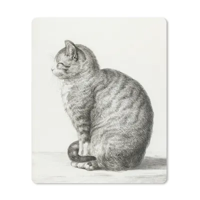Produktbild von MuchoWow® Mauspad Mousepad Sitzende Katze - Gemälde von Jean Bernard 19x23 cm - Mousepads - Maus Mat - Pad - Mausunterlage - Mauspads - Spielen