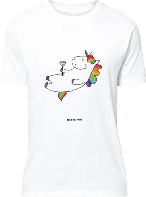 Produktbild von Mr. & Mrs. Panda Größe L T-Shirt Einhorn Cocktail - Weiß - Geschenk, Freundin, Einhörner, mit Spruch, Unicorn, Shirt, Spaß, Tshirt, Geburtstag