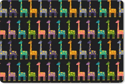Produktbild von MuchoWow® Schreibtischunterlage Regenbogen - Giraffe - Mädchen - Muster - Kinder 60x40 cm - XXL Mauspad - Großes Mauspad