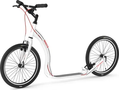 Immagine prodotto di Yedoo Dragstr Sport Alloy scooter - per adulti e ragazzi, fino a 150 kg, con pneumatici 20/20 e manubrio regolabile Bianco
