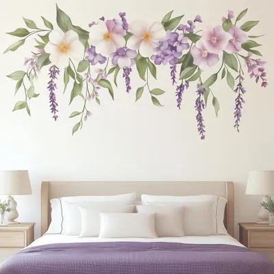 Produktbild von Decords Wandtattoo – Blumen in Aquarelloptik, 280 cm