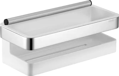 Image de Keuco Collection Moll Panier de douche avec raclette en verre - chromé/blanc - 12759010000