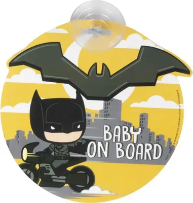 Produktbild von Tataway Baby on Board, Auto-Sicherheitsschild „Baby on Board“, DC Comics Superheld Batman-Grafiken mit Saugnapfbefestigung