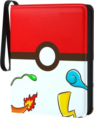 Produktbild von Sammelalbum für Sammelkarten - Sammelkarten Album mit Reißverschluss - 4-Pocket Binder - 55 Seiten für 440 Karten - Pokeball-Design