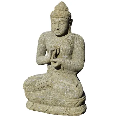 Immagine prodotto di Stonox Buddha statua Murwara ruota che gira gesto pietra naturale 56x48x80cm