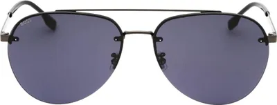 Image de Hugo Boss - Lunettes de soleil pour homme SY1710 (taille unique) (Ruthénium foncé/noir)