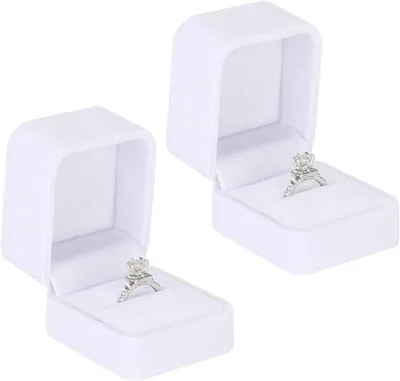 Produktbild von Samtene Schmuckdose für Ringe und Ohrringe, Paar, 2er Set