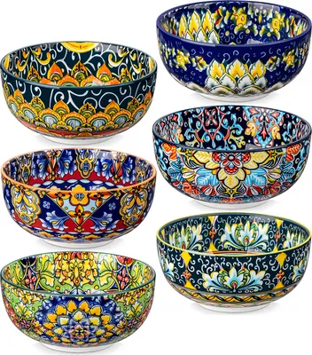 Produktbild von Vancasso 6dílná porcelánová miska, sada misek, miska na cereálie, miska na těstoviny, miska na svačinu, český styl
