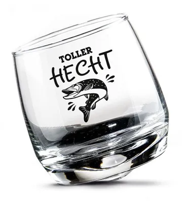 Produktbild von Gilde Wackelglas Hecht, 2er Set, Trinkglas, Whiskeyglas, Wackel Glas, 200 ml, 46904