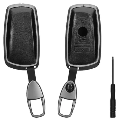 Produktbild von kwmobile Autoschlüssel Hülle kompatibel mit BMW 3-Tasten Funk Autoschlüssel (nur Keyless Go) Schlüsselhülle - Schutzhülle mit Schlüsselanhänger -
