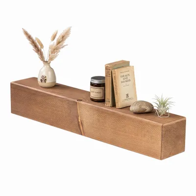 Produktbild von levandeo Wandregal Holz Massiv 60x10cm Eiche Farbig Wandboard Regal Vintage