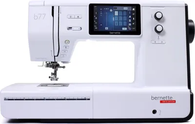 Produktbild von Bernette Nähmaschine b77 mit 230mm Arbeitsbereich, 500 Stichen, Dual Transport und 5-Zoll-Touchscreen