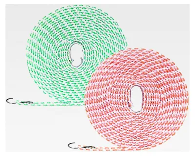 Produktbild von Wäscheleine, 2 Stück verstellbare Wäscheleine für den Außenbereich, winddichte Wäscheleine mit Haken, Wäsche- und Trockenleinen, geeignet für Camping (5 m)