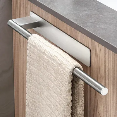 Produktbild von Handtuchhalter ohne Bohren selbstklebend 304 Edelstahl gebürstet Silber 39 cm