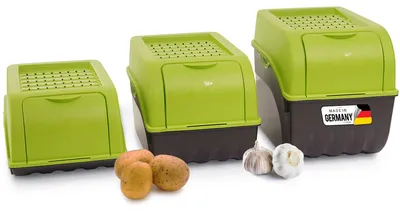 Produktbild von Novaliv Gemüsebox Set grün Kartoffel Aufbewahrungsbox Vorratsdoseset Zwiebeltopf Knoblauchbox Obsttopf