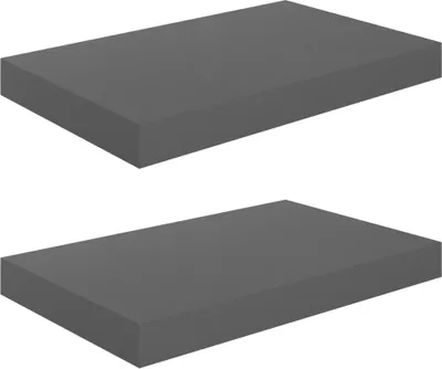 Image de Étagère murale flottante 2 pcs Gris brillant 40x23x3,8 cm MDF